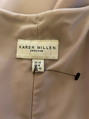 KAREN MILLEN OYSTER PINK LONG EVENING DRESS SIZE 12