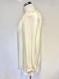 MASSIMO DUTTI IVORY 100% SILK 3/4 SLEEVED BLOUSE  SIZE 40 UK 12
