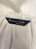 MASSIMO DUTTI IVORY 100% SILK 3/4 SLEEVED BLOUSE  SIZE 40 UK 12