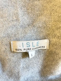 ISLE LIGHT GREY PURE CASHMERE  EDGE TO EDGE LONG CARDIGAN SIZE L