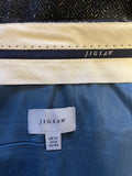 JIGSAW DARK BLUE FLECK WOOL BLEND TAPERED LEG TROUSERS  SIZE 12