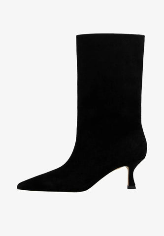 BRAND NEW MNG LOUISA BLACK SUEDE CALF LENGTH BOOTS SIZE 5/38
