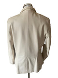 MARKS & SPENCER 100% LEATHER CREAM ZIP FRONT JACKET SIZE 14