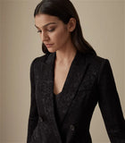 REISS DAHLIA BLACK SATIN PRINT SPECIAL OCCASION TAILORED JACKET SIZE 4