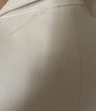 MARKS & SPENCER 100% LEATHER CREAM ZIP FRONT JACKET SIZE 14