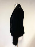 MONSOON BLACK VELOUR COLLARED LONG SLEEVED JACKET SIZE 14