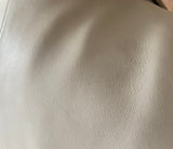 MARKS & SPENCER 100% LEATHER CREAM ZIP FRONT JACKET SIZE 14