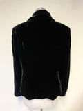 MONSOON BLACK VELOUR COLLARED LONG SLEEVED JACKET SIZE 14