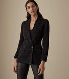 REISS DAHLIA BLACK SATIN PRINT SPECIAL OCCASION TAILORED JACKET SIZE 4