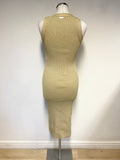 MICHAEL KORS GOLD METALLIC SLEEVELESS BODYCON DRESS SIZE M