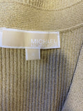 MICHAEL KORS GOLD METALLIC SLEEVELESS BODYCON DRESS SIZE M