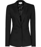 REISS DARTMOUTHS BLACK WOOL MIX  LONG SLEEVED JACKET SIZE 8