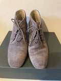HOBBS PATRICIA MINK SUEDE LACE UP ANKLE BOOTS SIZE 3/36