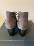 HOBBS PATRICIA MINK SUEDE LACE UP ANKLE BOOTS SIZE 3/36