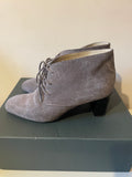 HOBBS PATRICIA MINK SUEDE LACE UP ANKLE BOOTS SIZE 3/36