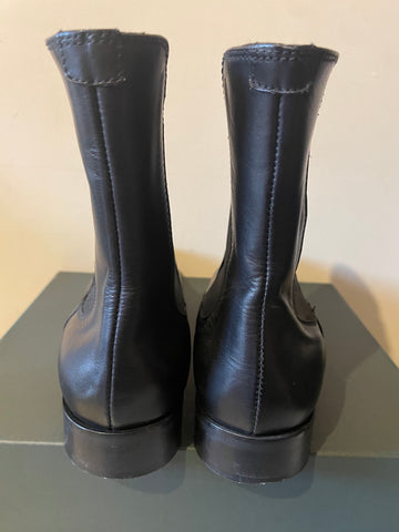 LK BENNETT BLACK LEATHER ANKLE CHELSEA BOOTS SIZE 6/39
