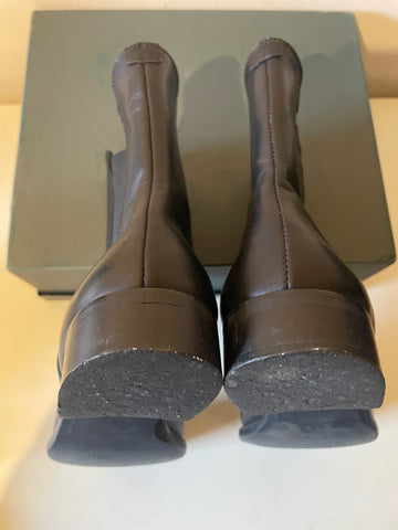 LK BENNETT BLACK LEATHER ANKLE CHELSEA BOOTS SIZE 6/39