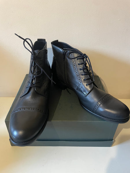 BRAND NEW GABOR BLACK LEATHER LACE UP BOOTS SIZE 8/42
