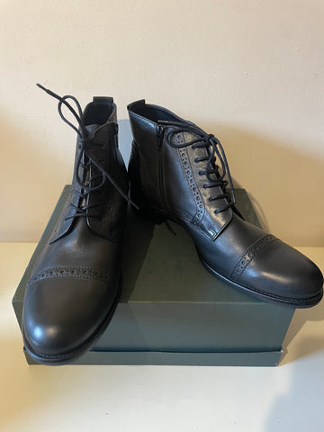 BRAND NEW GABOR BLACK LEATHER LACE UP BOOTS SIZE 8/42