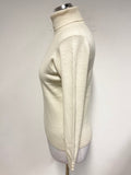 MARKS & SPENCER IVORY PURE CASHMERE  POLO NECK JUMPER SIZE 14