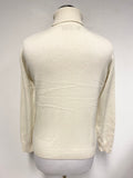 MARKS & SPENCER IVORY PURE CASHMERE  POLO NECK JUMPER SIZE 14