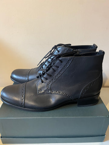 BRAND NEW GABOR BLACK LEATHER LACE UP BOOTS SIZE 8/42