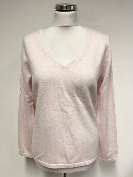 PURE COLLECTION PALE PINK 100% CASHMERE LONG SLEEVED JUMPER SIZE 14