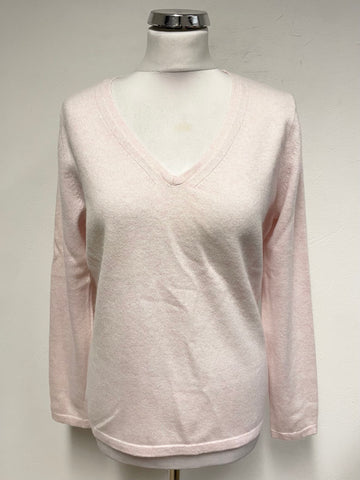 PURE COLLECTION PALE PINK 100% CASHMERE LONG SLEEVED JUMPER SIZE 16
