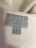 PURE COLLECTION PALE PINK 100% CASHMERE LONG SLEEVED JUMPER SIZE 14