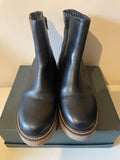 BRAND NEW JOHN LEWIS KIN BLACK LEATHER RUBBER PLATFORM ANKLE BOOTS SIZE 5/38