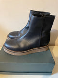 BRAND NEW JOHN LEWIS KIN BLACK LEATHER RUBBER PLATFORM ANKLE BOOTS SIZE 5/38