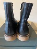 BRAND NEW JOHN LEWIS KIN BLACK LEATHER RUBBER PLATFORM ANKLE BOOTS SIZE 5/38