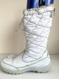 UGG WINTER WHITE LEATHER AND QUILED PADDED SHEEPSKIN LINED CALF LENGTH SNOW BOOTS  SIZE 7.5/40
