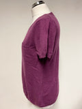 GAP PLUM 100% CASHMERE ROUND NECK SHORT SLEEVED JUMPER SIZE L