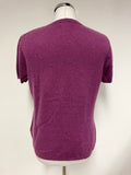 GAP PLUM 100% CASHMERE ROUND NECK SHORT SLEEVED JUMPER SIZE L