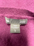 GAP PLUM 100% CASHMERE ROUND NECK SHORT SLEEVED JUMPER SIZE L