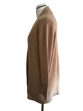 ESPRIT 100% CASHMERE CAMEL V NECKLINE LONG CARDIGAN  SIZE L