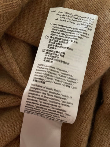 ESPRIT 100% CASHMERE CAMEL V NECKLINE LONG CARDIGAN  SIZE L