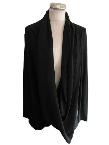 BRAND NEW IVANKA TRUMP BLACK DRAPED COWL NECK JUMPER  SIZE L