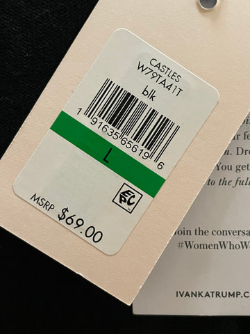 BRAND NEW IVANKA TRUMP BLACK DRAPED COWL NECK JUMPER  SIZE L