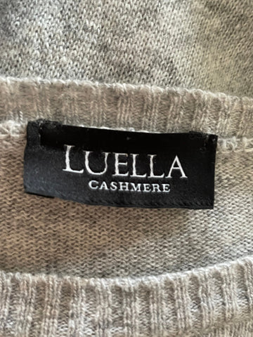 LUELLA MERINO WOOL & CASHMERE GREY & BLACK STAR FRONT JUMPER ONE SIZE