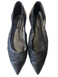 LK BENNETT BLACK SPOT MESH & LEATHER FLATS SIZE 5/38