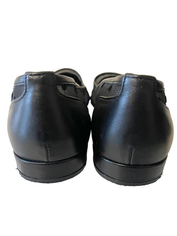 LK BENNETT BLACK SPOT MESH & LEATHER FLATS SIZE 5/38