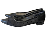 LK BENNETT BLACK SPOT MESH & LEATHER FLATS SIZE 5/38