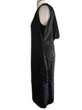 BRAND NEW MARKS & SPENCER BLACK SEQUINNED COWL BACK DRESS SIZE 14