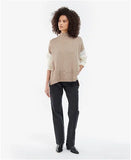 BARBOUR CECILIA KNIT COLOUR BLOCK WOOL BLEND LONG SLEEVED JUMPER SIZE 8