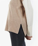 BARBOUR CECILIA KNIT COLOUR BLOCK WOOL BLEND LONG SLEEVED JUMPER SIZE 8