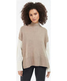 BARBOUR CECILIA KNIT COLOUR BLOCK WOOL BLEND LONG SLEEVED JUMPER SIZE 8