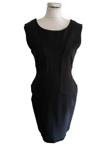 BRAND NEW FRENCH CONNECTION BLACK STRETCH BODYCON DRESS SIZE 16
