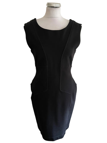 BRAND NEW FRENCH CONNECTION BLACK STRETCH BODYCON DRESS SIZE 16